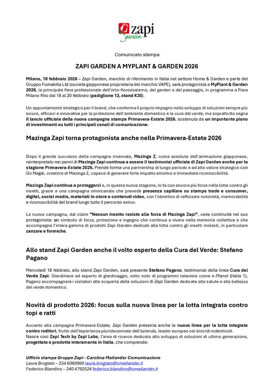 Comunicato Stampa - Fiera MyPlant